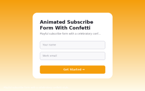 Animated Subscribe Form With Confetti