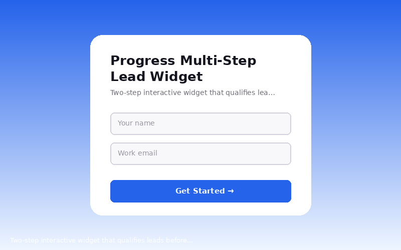 Progress Multi-Step Lead Widget