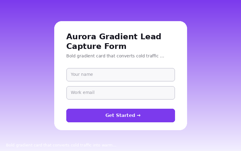 Aurora Gradient Lead Capture Form