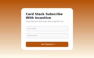 Card Stack Subscribe With Incentive