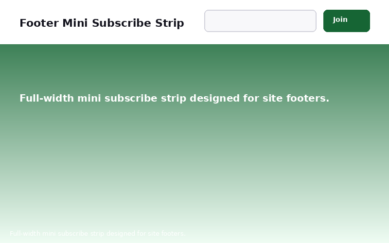 Footer Mini Subscribe Strip