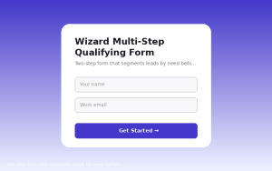 Wizard Multi-Step Qualifying Form